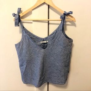 Zara chambray poplin blouse